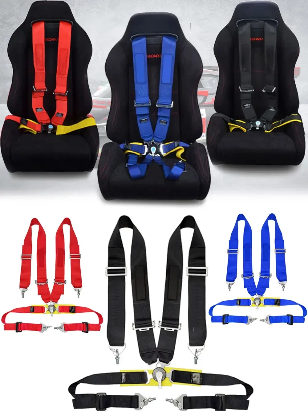 Harnais de sécurité de voiture de 3 pouces, ceinture de sécurité universelle réglable à 4/5/6 points pour sport de course, ceinture de sécurité en Nylon à dégagement rapide avec logo Spar **