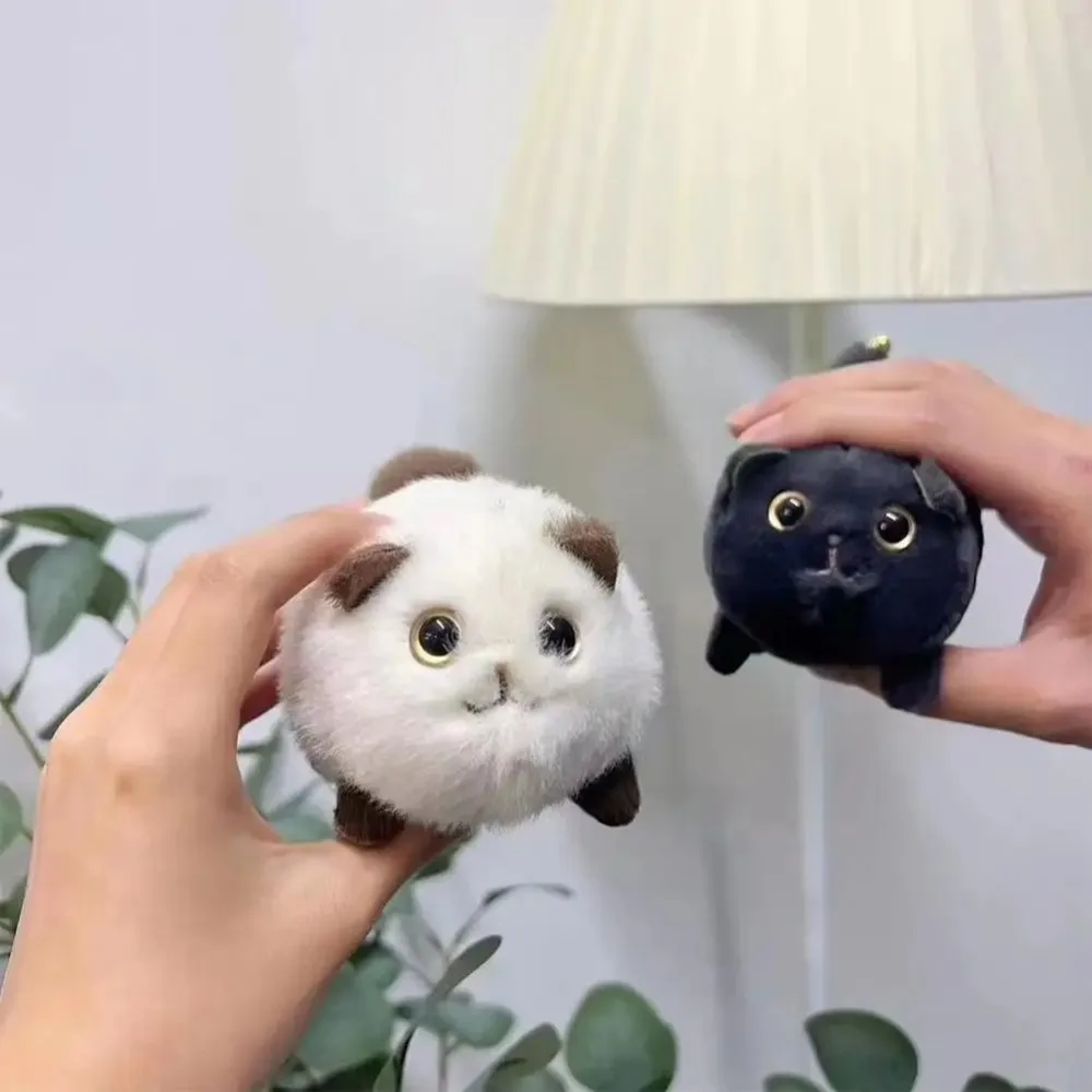Nowa Kocia Ogon Kołatka Śliczna Pluszowa Zabawka Kawaii Niełatwo Deformowana Breloczek do Kluczy z Kotem Kreskówkowa Lalka Zwierzęca Pluszowa Zabawka