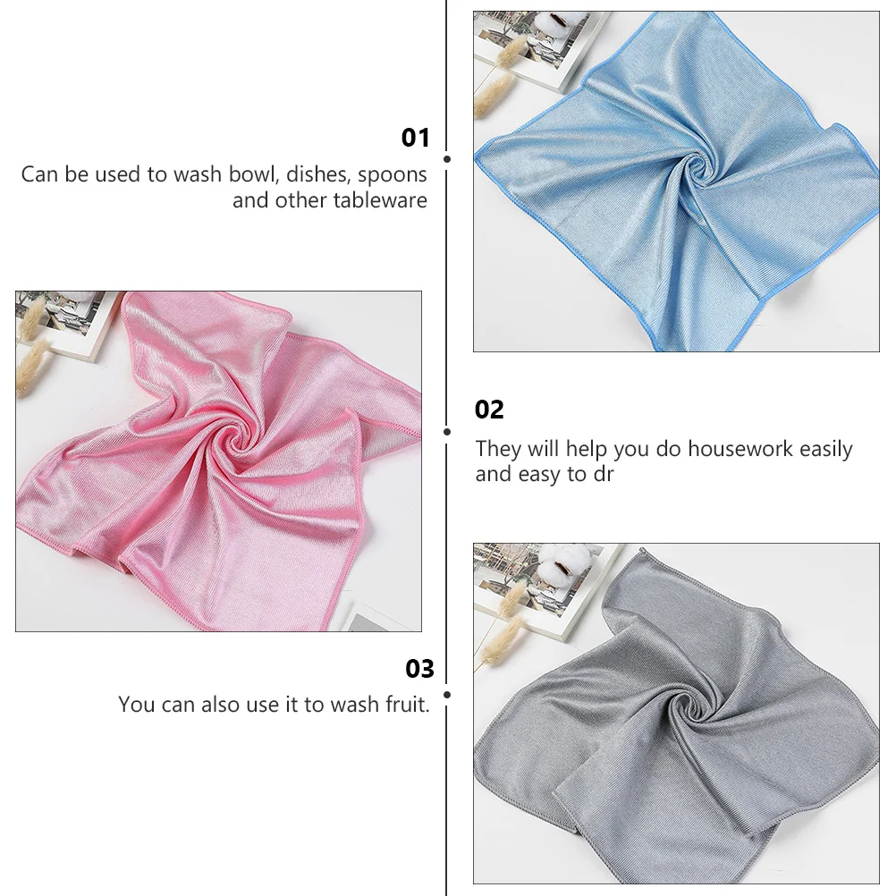 

6Pcs Microfiber Cleaning Cloth Heavy Duty Kitchen Towels for Washing Dishes Glass Furniture Household Cleaning