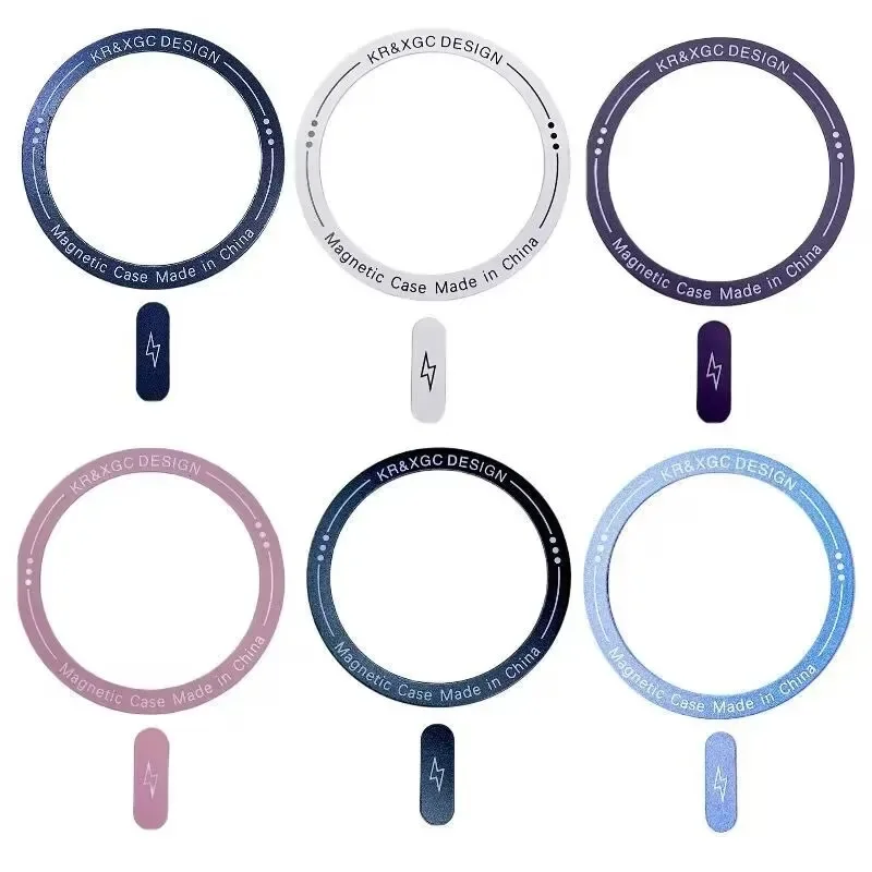 6-1Pcs Magnetic Metal Sticker Rings for Iphone 14 13 12 Plus 15 ProMax Ultra-Thin Magsafe Magnetic Wireless Charger Metal Plate