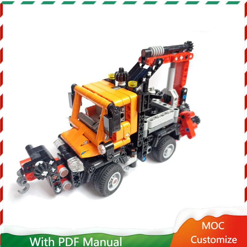 

5885 шт., хит продаж, MOC, оранжево-красный кран, модель грузовика, модульные строительные блоки, детская сборка, демонстрационные игрушки, фестиваль, подарок-сюрприз