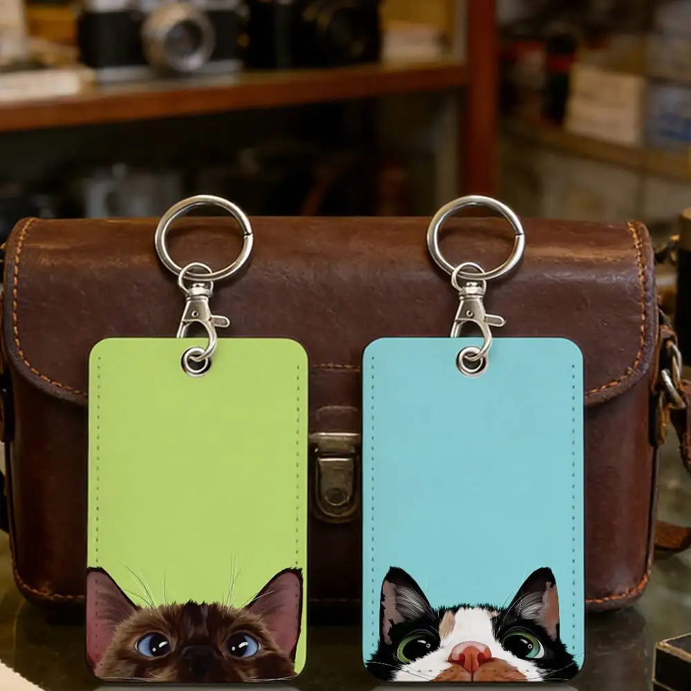 Funny Cat   Community Access Card Holder Elevator Card Sensor Drop Card Protector Keychain