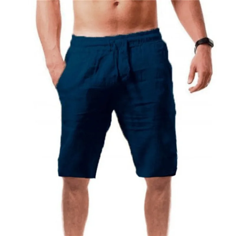 Männer Baumwolle Shorts Hosen Männlichen Sommer Atmungs Einfarbig Kurze Hosen Fitness Streetwear S-3XL 1PC