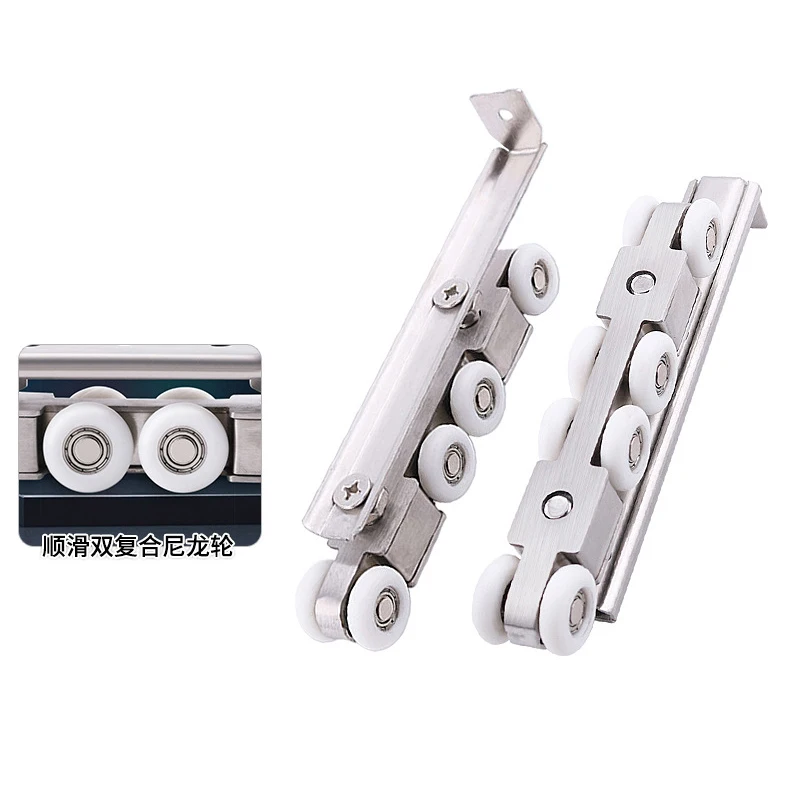 1PCS Silent Sliding Door Roller Wheels Wooden Door Hanging Rails Wardrobe Buffering Pulleys Home Improvement Hardware Accessory
