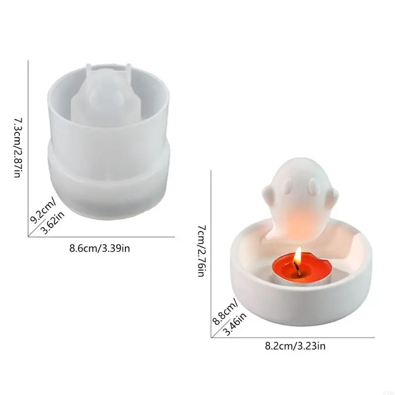 R3MC Gypsum Candlestick Silicone Mould حامل شمعة العفن قوالب الديكور هالوين