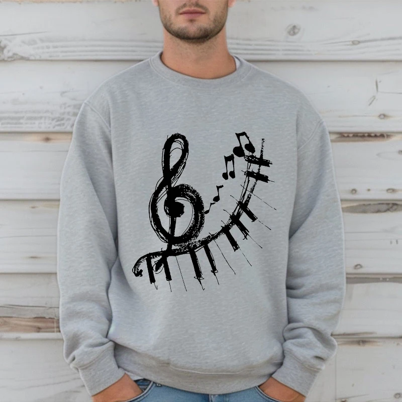 Music Note Print Hoodies Sweatshirts for Women Men Clothes Long Sleeve Clothing Autumn Winter Hoodies Sportwear Oversized Tops