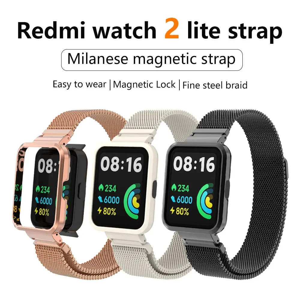 Xiaomi Mi Watch lite,金属フレーム,保護ケース,時計ストラップ