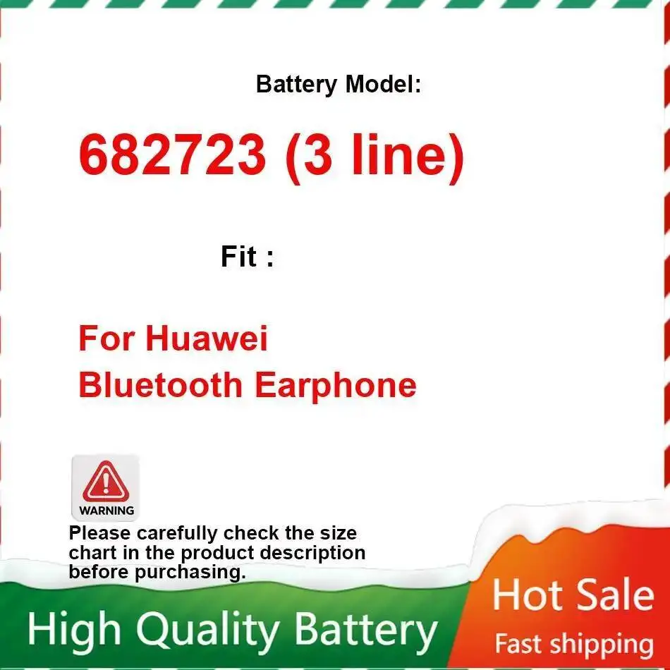 

682723 3 линии 410 мАч для наушников Huawei Bluetooth, экологически чистая батарея