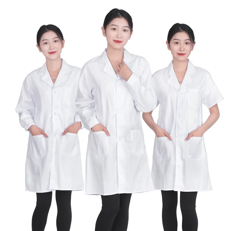 Anti Static Lab Coat Women Men Lab Coat Food Factory Pure Cotton Uniforms Long Sleeve Electrical Robes Doctors Work Coveralls