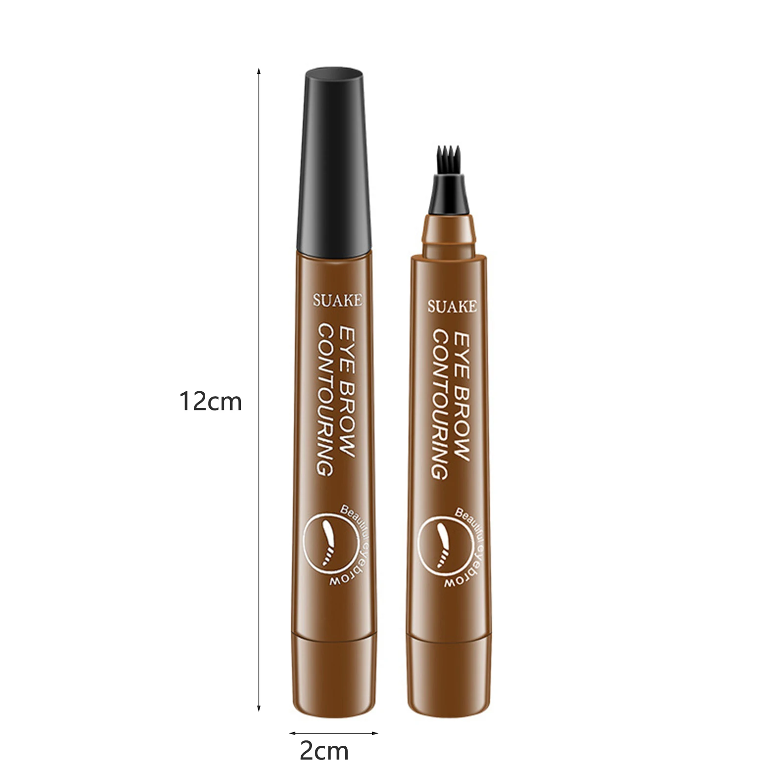 EyeblogugContourin Crée des sourcils d'apparence naturelle, stylo à sourcils à 4 points, rester sur toute la journée pour les femmes, 1.5g