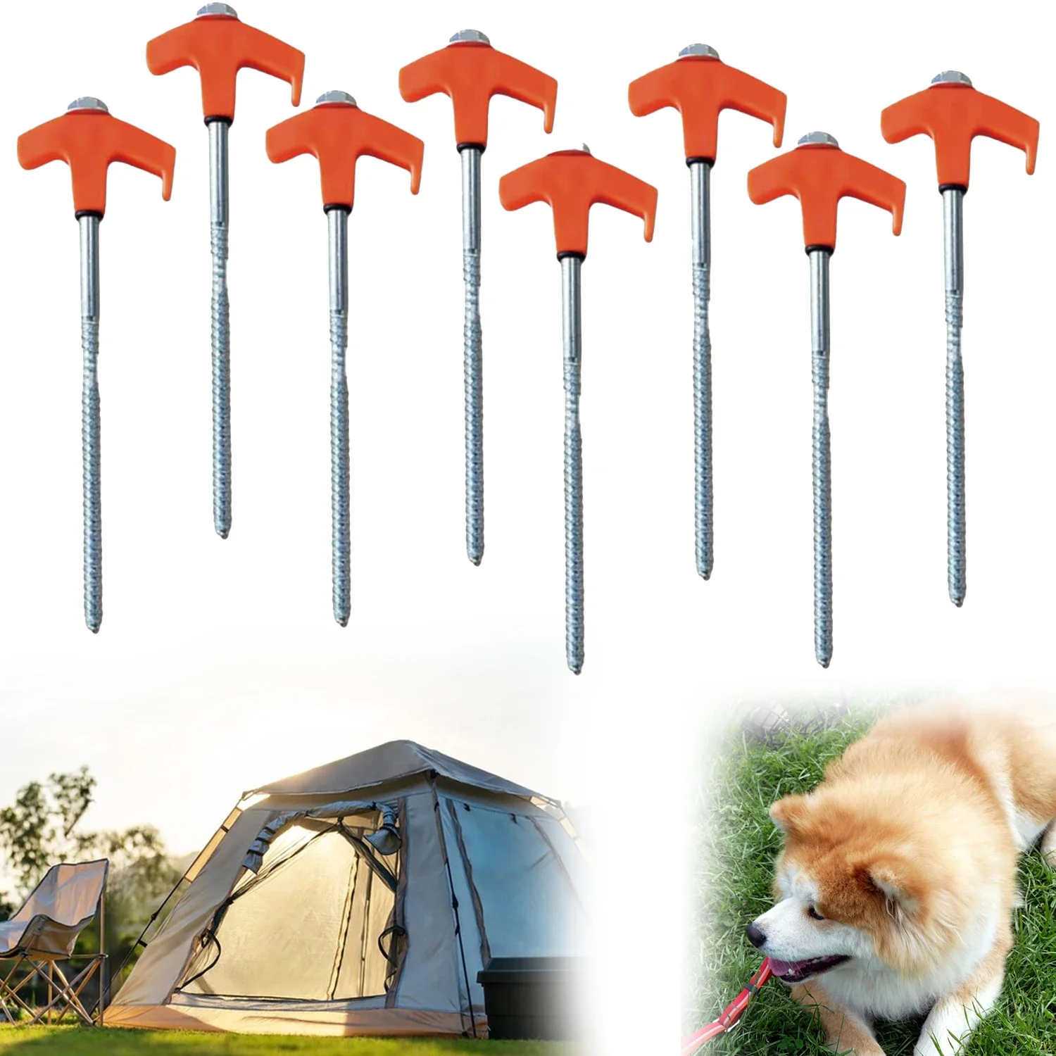 8-inch schroef in tentpaal Nieuwe ankerschroef Zware schroef Outdoor Camping Tentpaal Schroef in zware tentpaal (8PCS)