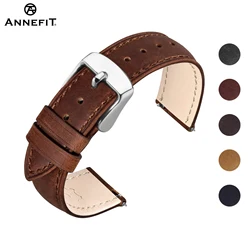 ANNEFIT Crazy Horse Leather Watch Straps  Vintage Watchbands 18mm 19mm 20mm 21mm 22mm for Men Women Quick Release  Replacement