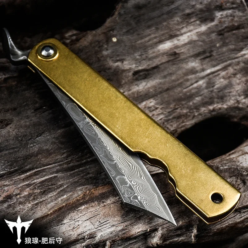 wolf Small Straight Knife Fruit Knife Portable Outdoor survival knife black handle Camping Hunting Hike collection gifts