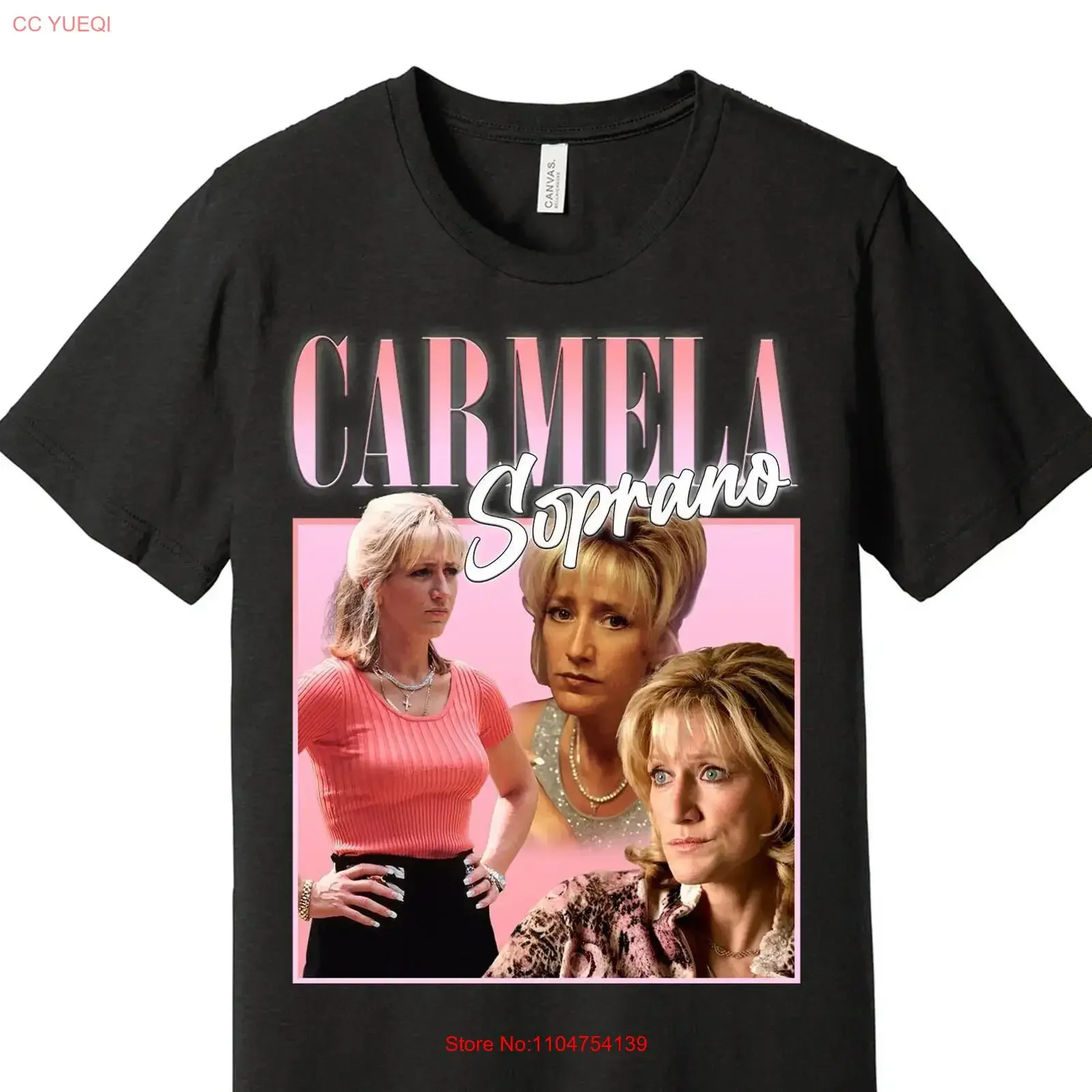 Carmela Oversized Street Fashion T Shirt Gangster New Jersey Mobster TV Show Black White or Grey vintage Washed Comfortable