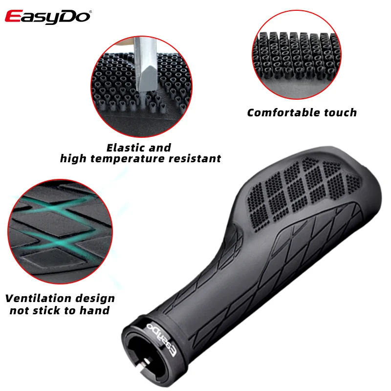 Easydo-ergon apertos para mtb bicicleta, acessórios de borracha e plástico, punhos de borracha antiderrapante