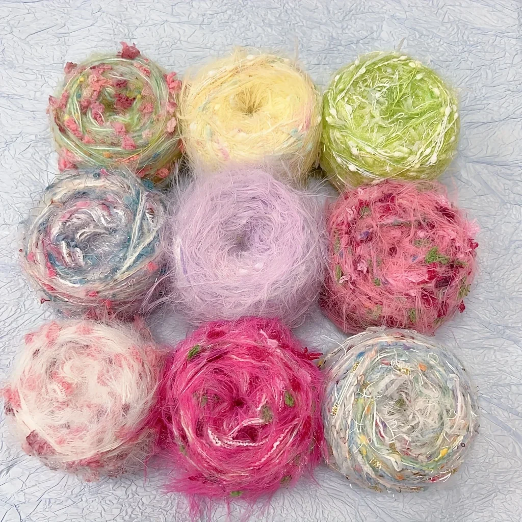 Fancy Blended Yarn, Mixed Colors, Soft and Novel Textured Bubble Yarn, DIY Handicrafts, Such As Hand Woven Scarves and Hats, 50g