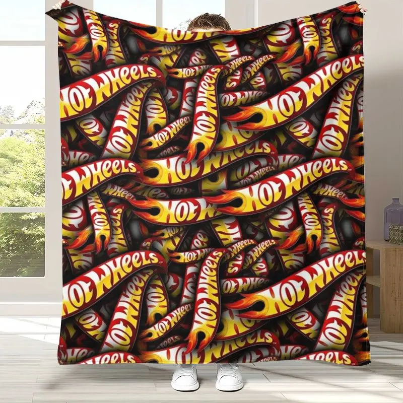 H-Hot Wheels Track Cityscape Racing Cartoon Flannel Throw Blanket,Cozy Warm Blanket for Bed,Sofa,Living Room,Camping,Home Decor