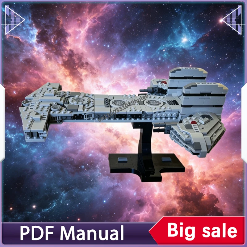 

MOC Galactic Cruiser Building Bricks, Future Space Vessel Assembly Model for Desktop Decor and Collection