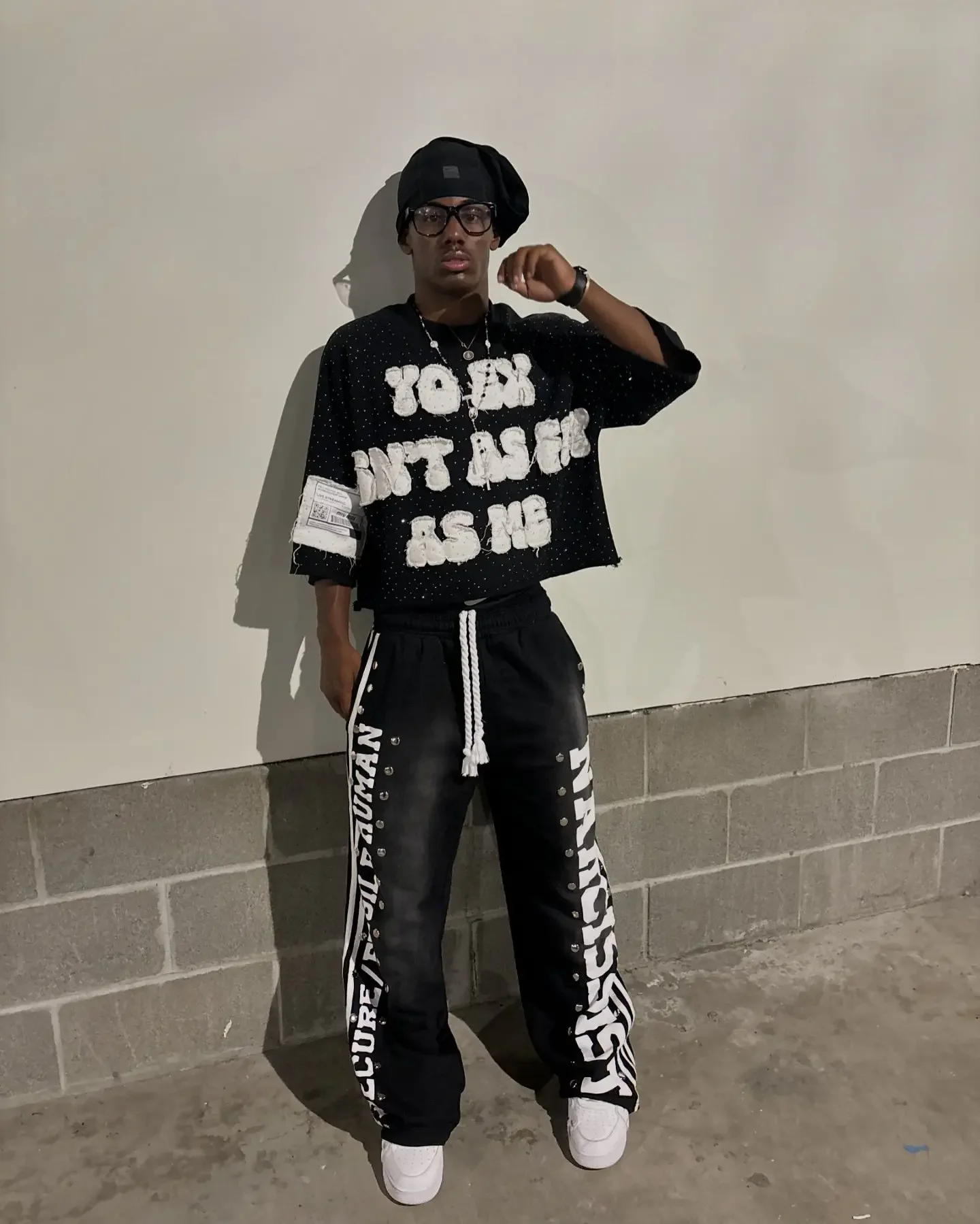 Streetwear T Shirt Sweatpants Suit Y2K Men Women Clothes Two Piece Set Hip Hop Patch Oversized TShirt Striped Casual Pants Suit