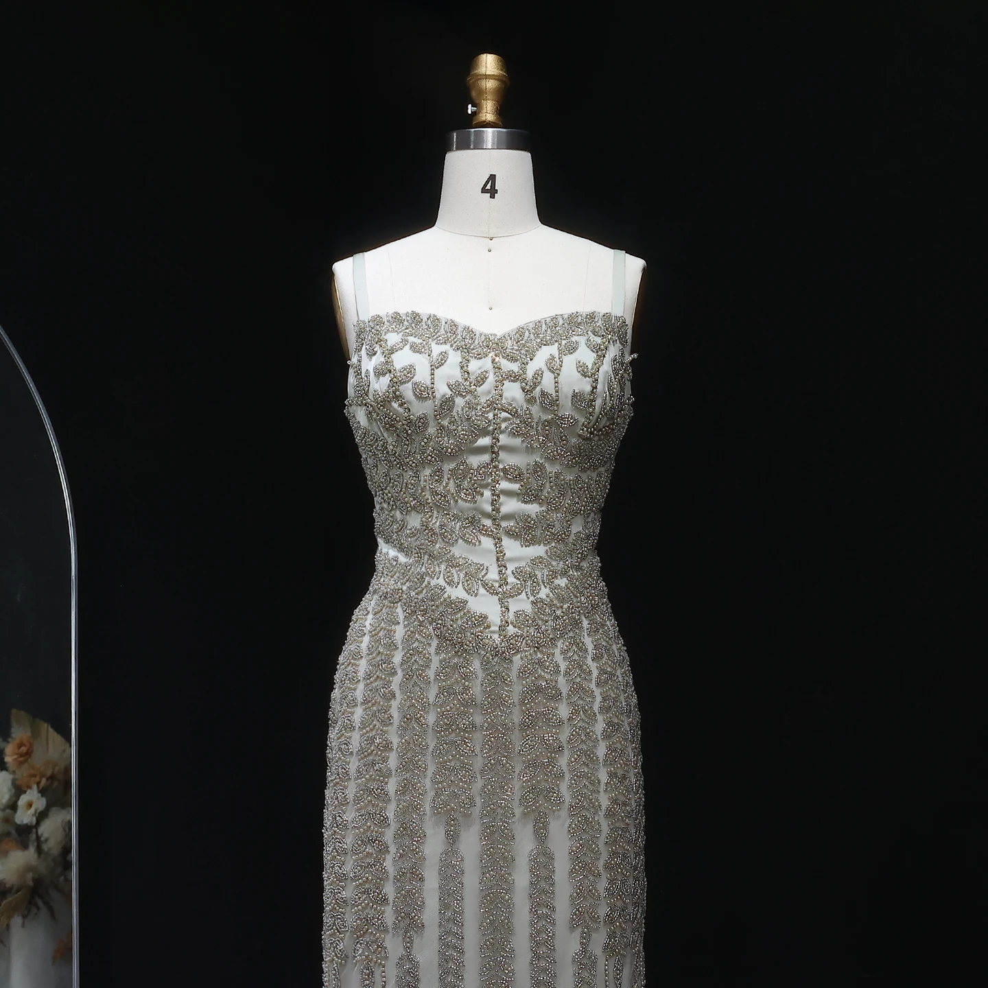 Sharon Said Luxuriöses Dubai Abendkleid mit Spaghettiträgern in Blau für Damen, Arabisches Kleid für Partys und besondere Anlässe, SS694, Maßanfertigung – Detail 19