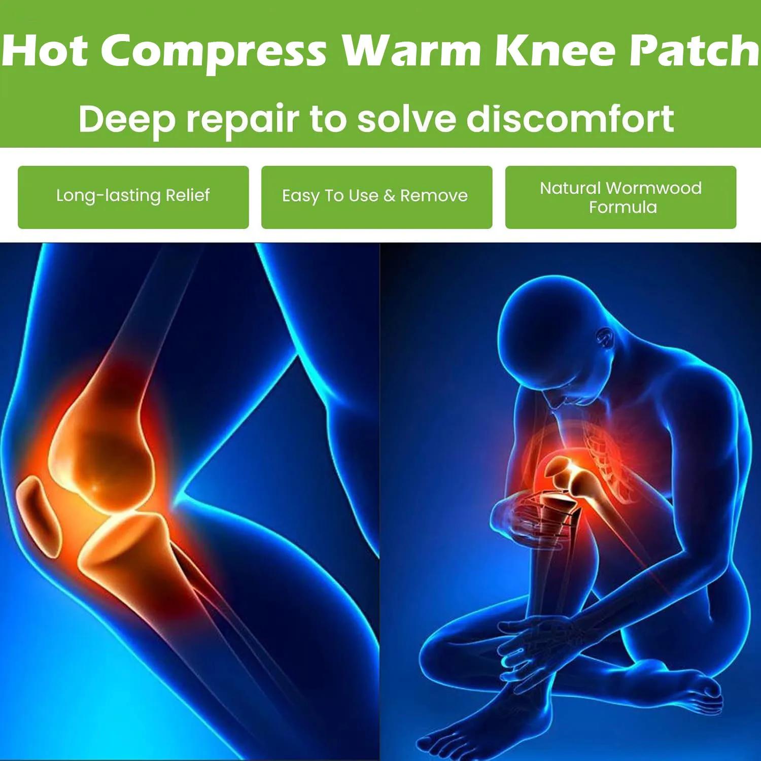 10/1 Buah Sabuk Penghangat Diri Lutut Stiker Penyangga Lutut Hangat Sekali Pakai Penghangat Lutut Kaki Dingin Patch Rehabilitasi Fisioterapi