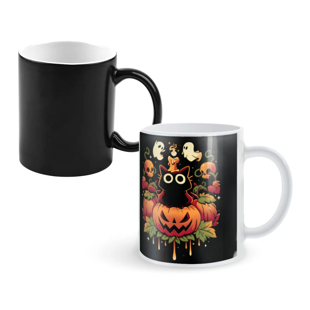 

Halloween Candle TrickCoffee Mugs And Mug Creative Color Change Tea Cup Ceramic Milk Cups Novelty Gifts