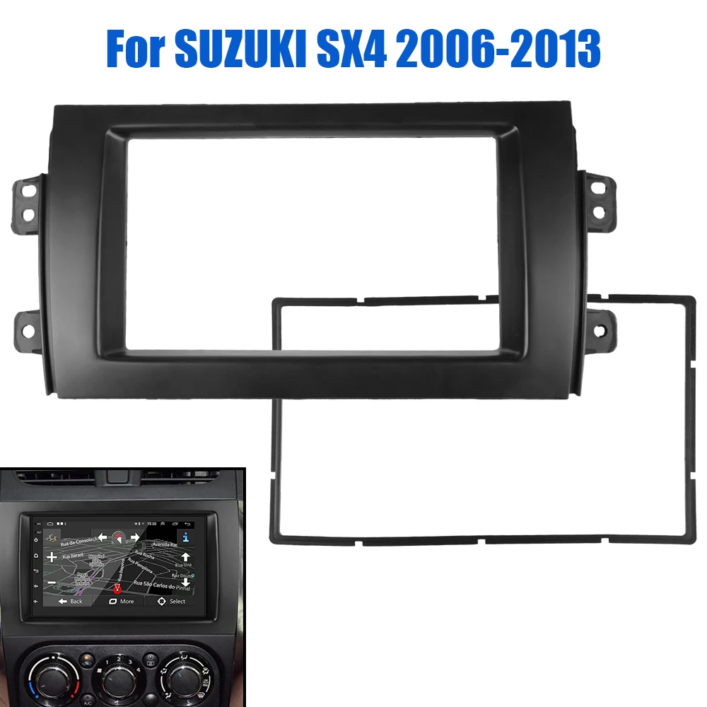 Car DVD Player Panel Frame 2Din Stereo Trim Cover Auto Radio Audio Fascias Fit Automotive Accessories For Suzuki SX4 Fiat Sedici