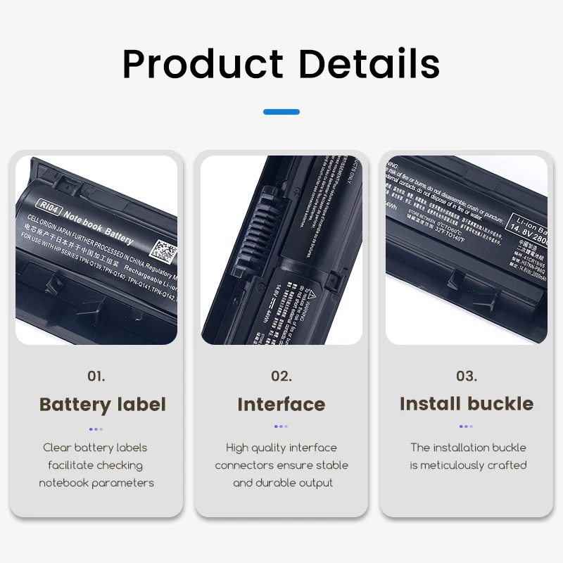 RI04 Battery For HP Probook 450 455 470 G3 G4 For HSTNN-Q94C Q95C Q97C RI04XL HSTNN-DB7B PB6Q DB8O LB6Z 811063-421