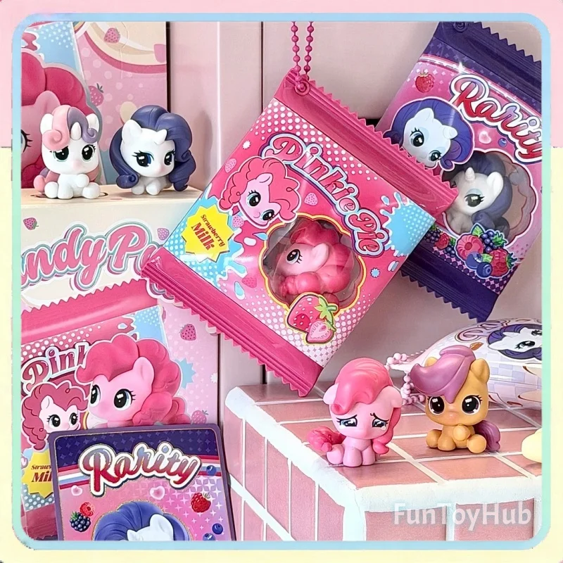 KAYOU My Little Pony Candy Puff Sugar Bag Colgante Moe Grain Linda Mini Figura Pinkie Pie Rarity Applejack Princesa Luna Juguete de Moda