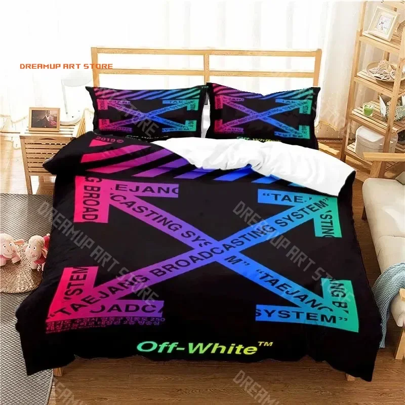 2026 3D Print Fashion Off Logo White Bedding Set Boys Girl Twin Queen King Size Duvet Cover Pillowcase Bed Boys Adult Home Texti