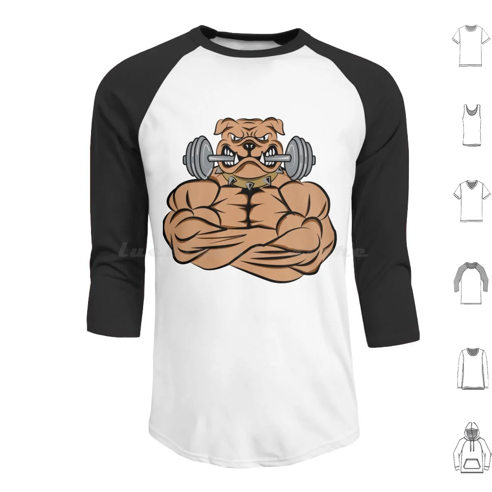 American Pit Bull Terrier Working Out , Pit Bull Weightlifting Funny Deadlift Men Fitness Gym Hoodie cotton Long Sleeve Medaze