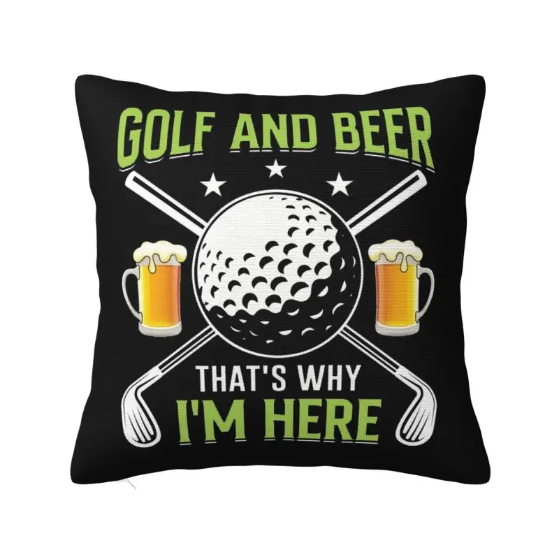 Golf And Beer Throw Pillow Case Living Room Decoration Cute Cushions Cover For Sofa Car Seat Square Polyester Pillowcase