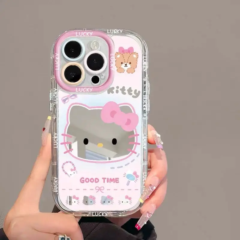 Sweet Hello Kitty Anime Kawaii MINISO iphone 16 pro max Telefoon Case Leuke Cartoon Kt Kat Apple Cover Mooie Cadeaus voor Meisjes