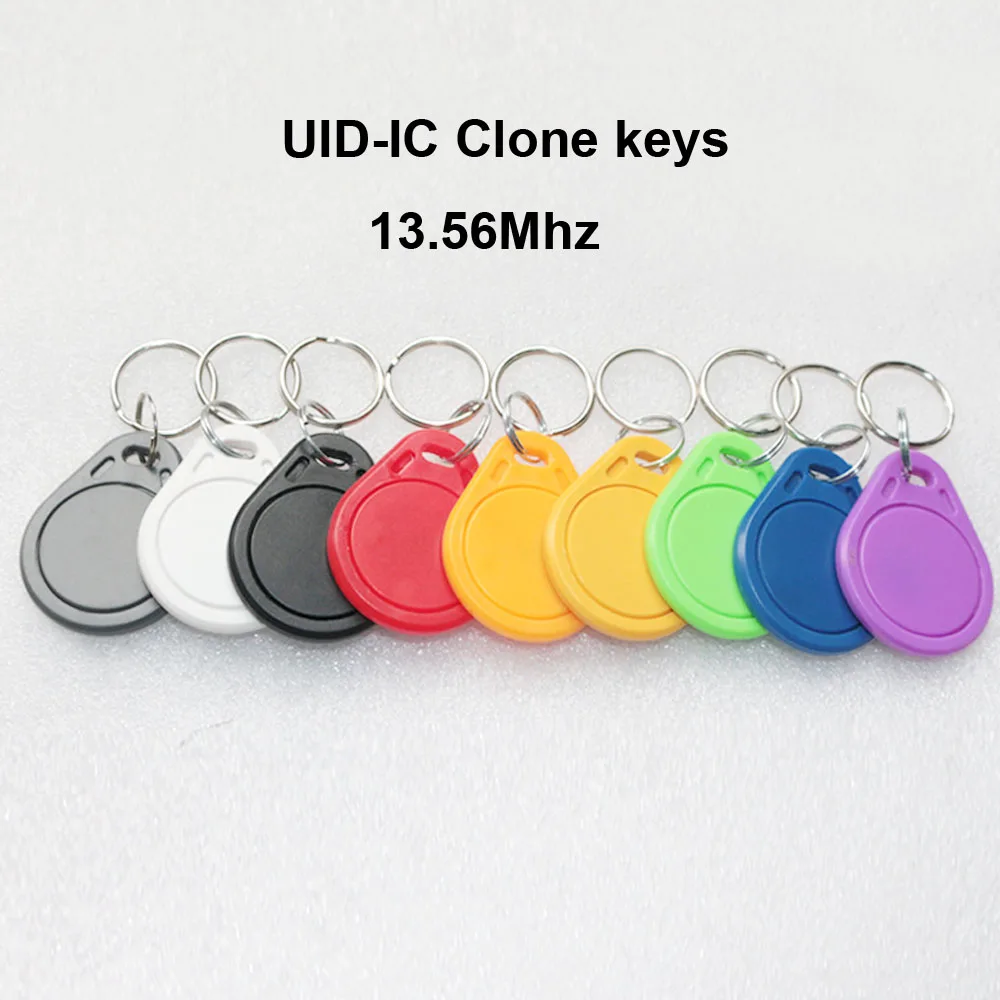 100pcs Waterproof 13.56MHz UID Keyfob Tag RFID Access Control Clone Key Card Token Writable IC Card Clone Changeable Keyfob