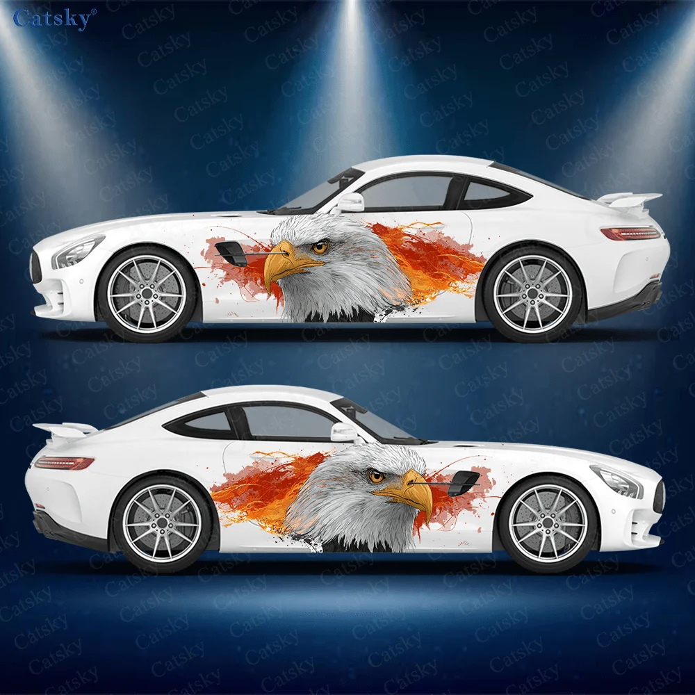 

Volcanic Eagle Splash Car Side Sticker Decoration, PVC Waterproof Scratch Resistant Decal, Car Protection, Auto Accessories Gift