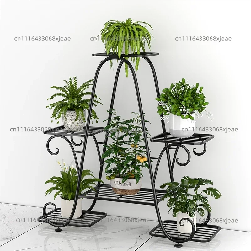 Wrought Iron Flower Rack Multi-layer Floor-to-ceiling Removable Indoor Balcony LivingRoom Rack Household Dill Flower Pot Bracket