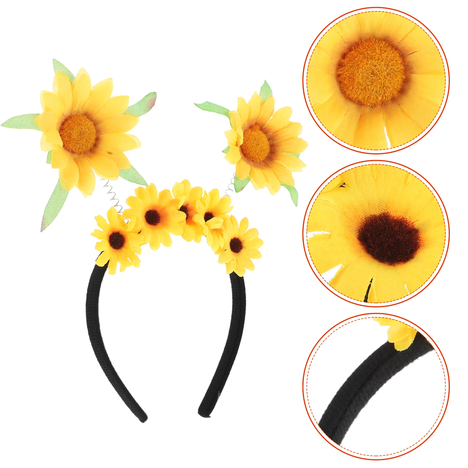 

1PC Adorable Sunflower Headband Spring nament Cheerful Party Headdress Lightweight Simulation Flower Hairband