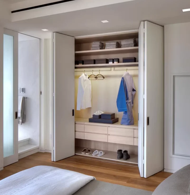 Bi-folding Door Roller Hardware Kit For Wardrobe & Cupboard