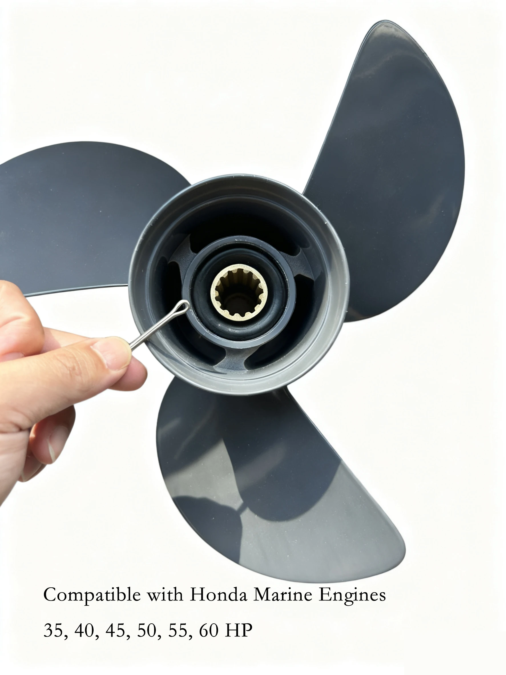 3-Blade 11 1/4x13 Propeller for Honda 35-60HP Outboard, 13-Spline Aluminum Alloy Boat Prop 58130-ZV5-000ZA image 3