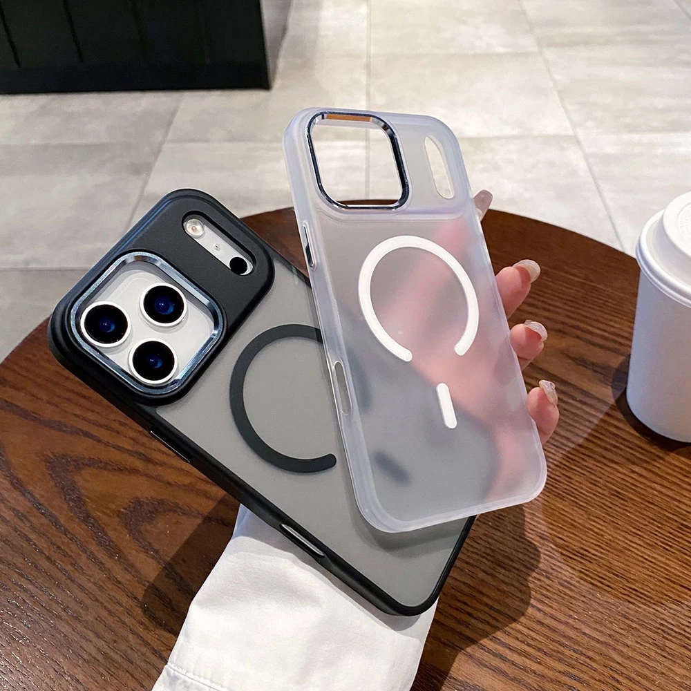 Przyjazne dla skóry etui na iPhone 17 Air Pro Max Magsafe Przezroczyste bezprzewodowe ładowanie Magsafe Metalowa ramka obiektywu Metalowa osłona kluczy