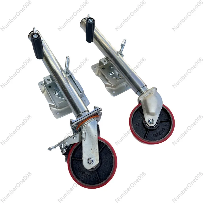 6 Inch Drop Leg Stabilizing Jack with Hand Crank Gear Drive for Travel Trailer Camper RV Support System