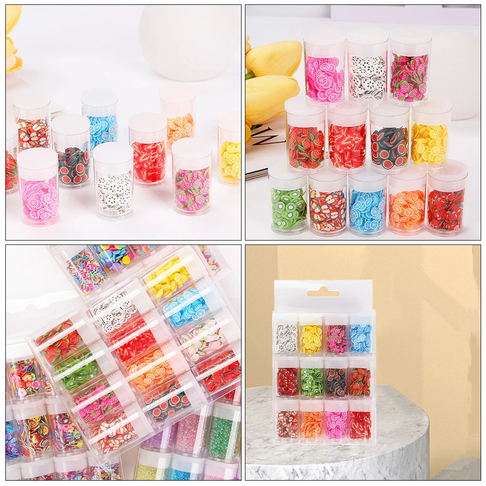 

12 Boxes Nail Art Slices Fruit Polymer Clay for DIY Nails Decor Manicure Design Jewelry Craft Supplies Fruit Nail Art Slices