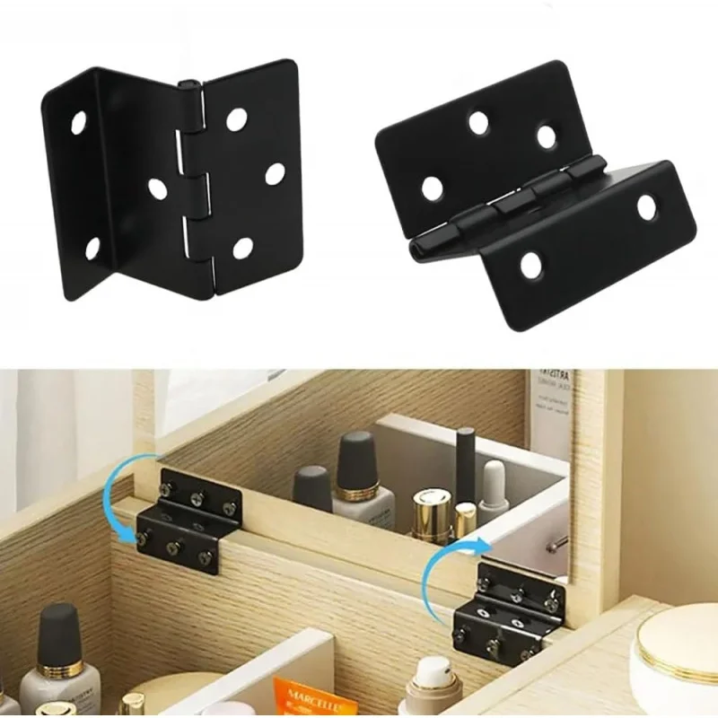 4-delige drievoudige retro scharnier borstscharnieren vouw vintage doos hardware (met schroeven)