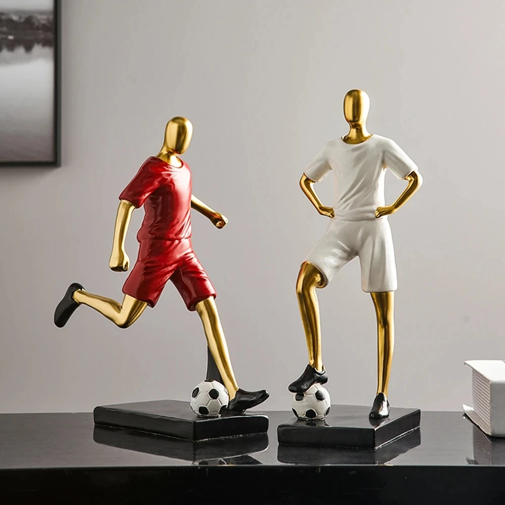 

Modern Home Decor Ornaments Football Player Statues and Sculptures Living Room Decorative Ornaments Figurines for Interior Gift