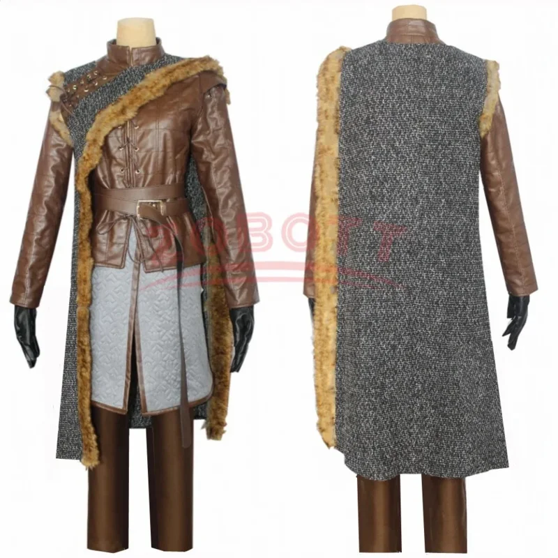 

Arya Stark cosplay Costume Full set Adult Women's Winter outfits fur collar cape Lady suit Costume Halloween Carnival Cosplay