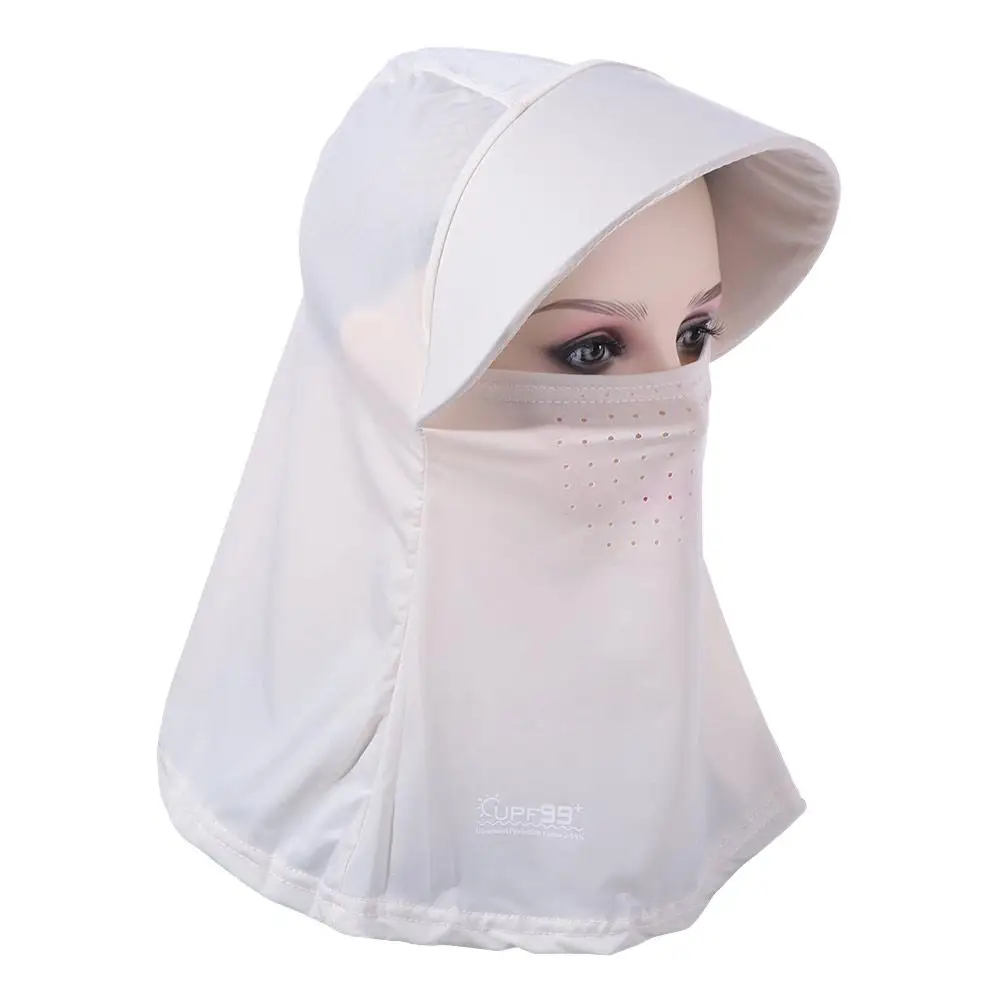 UV Protection Sunshade Sun Hat Wide Brim Neck Guard Summer UV Protection Cap Solid Color Visor Hat Tea Picking Hat Unisex