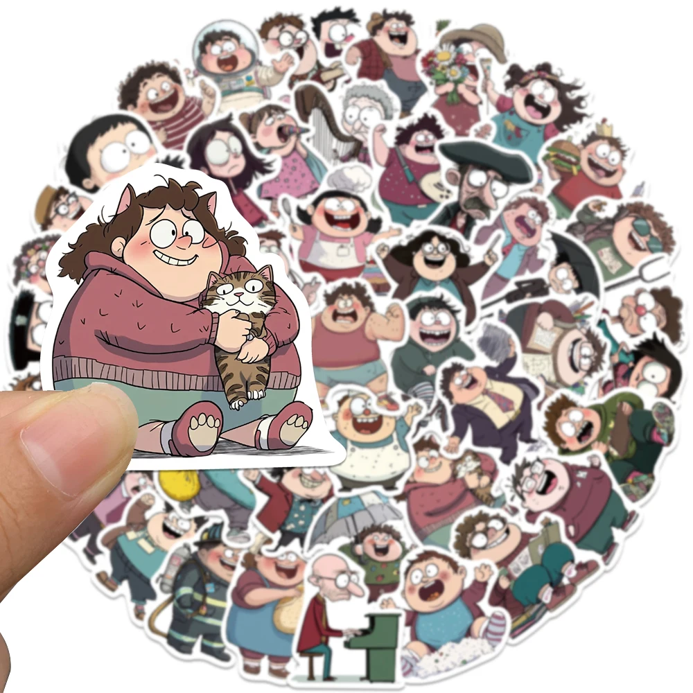 50 قطعة من ملصقات شخصيات الرسوم المتحركة الكرتونية، ملصقات مضحكة لسجل القصاصات، مجلة الهاتف المحمول، كتيب الأمتعة، ملصقات تزيين