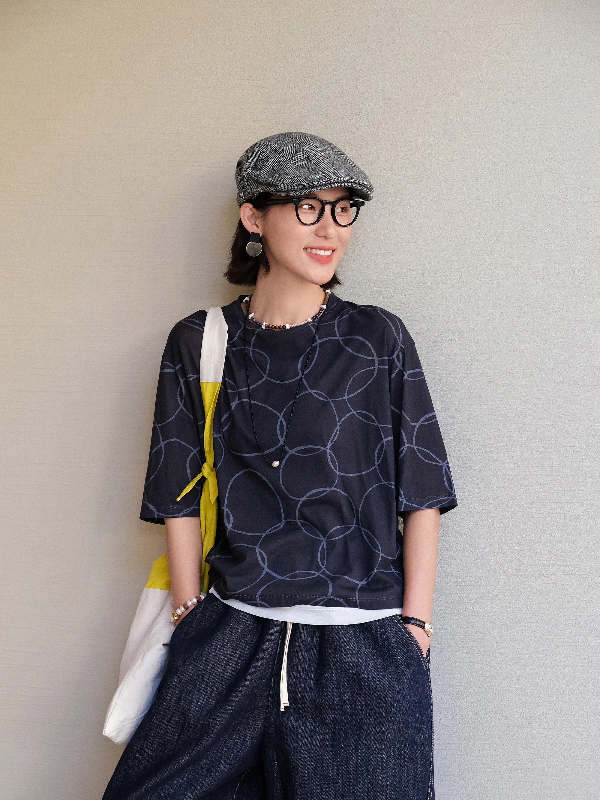 

Soft 100% Cotton round Neck Short Sleeve T-Shirt Printed Skin-friendly Casual Top for Women Breathable Spring Summer Fashion