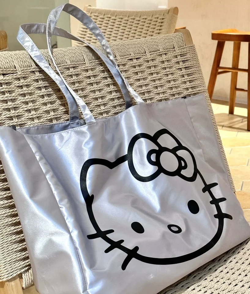 كارتون كيتي حمل حقيبة لطيف سعة كبيرة حقيبة الطالب على ظهره خمر حقائب السفر الفضية أكياس التسوق #5