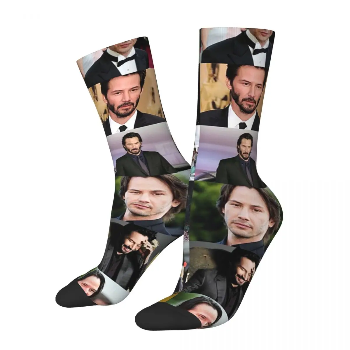 

Keanu Reeves Collage Socks Harajuku Super Soft Stockings All Season Long Socks Accessories for Man's Woman's Gifts